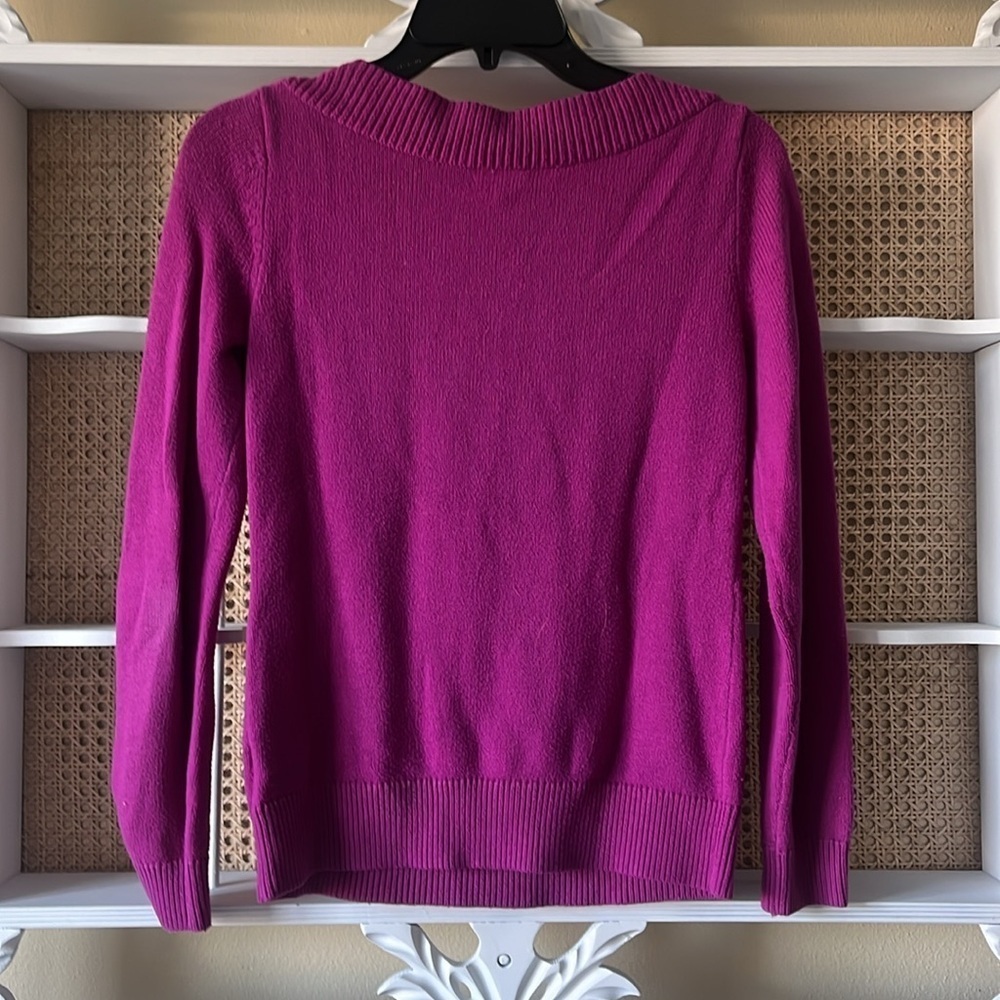 lauren by ralph lauren women’s fuchsia long sleeve Sweater - Picture 4 of 6
